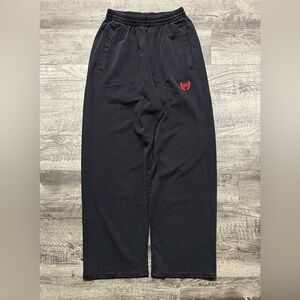 Balenciaga Black Sweatpants with Red Logo